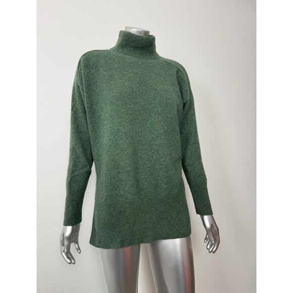 Poetry 100% Cashmere Sweater Womens 8 Forest Green Turtleneck Longline Knit - Picture 12 of 12